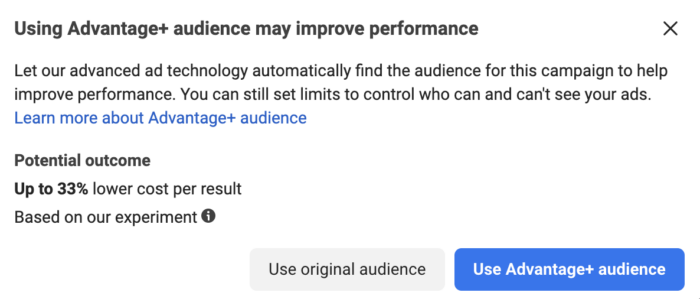 Advantage+ Audience